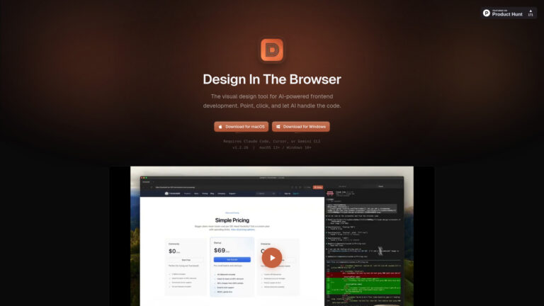 Trending Design In The Browser AI Tool Review