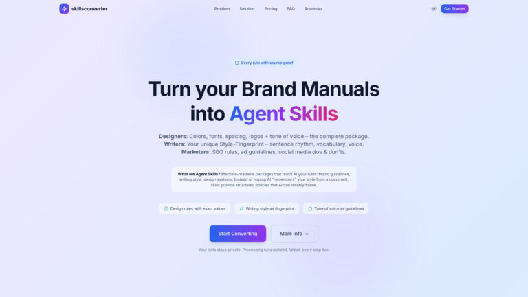 Popular Skillsconverter – Turn Your Brand Manual Into An AI AI Tool Review
