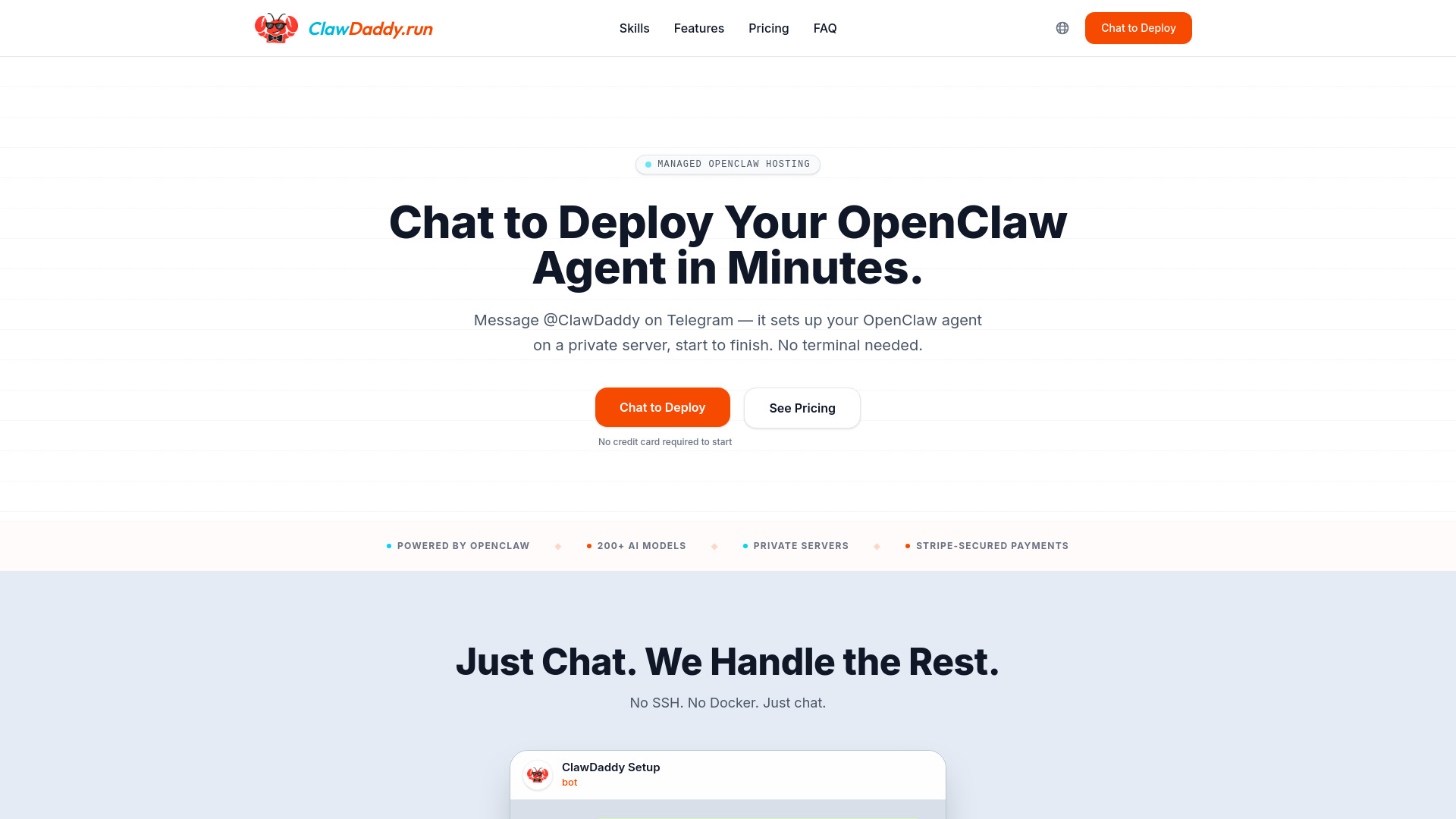 ClawDaddy Managed Hosting for OpenClaw