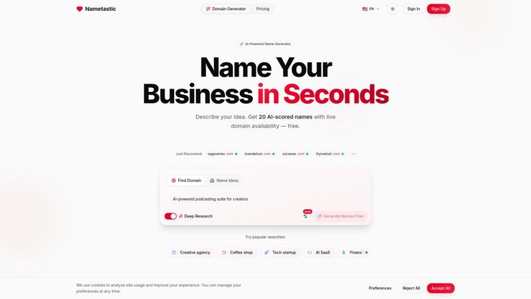 Smart Nametastic AI Tool Review
