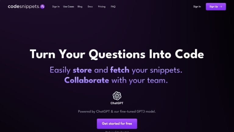 Free Code Snippets AI AI Tool Review