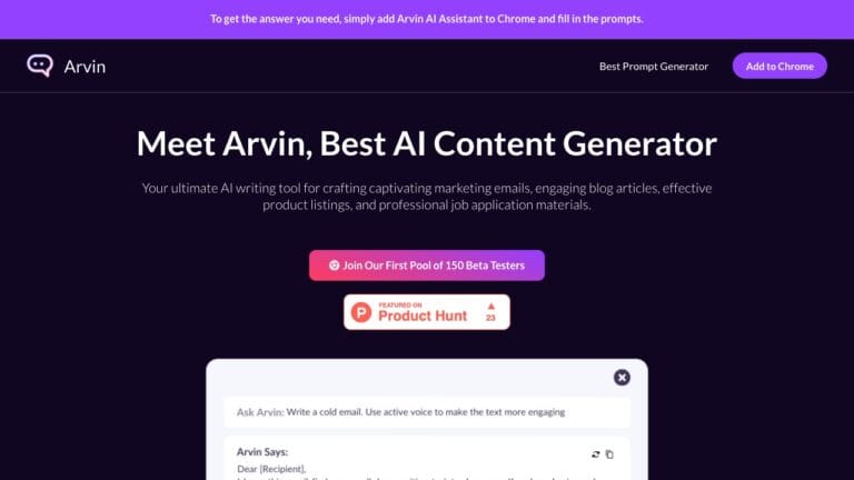 Best Arvin AI AI Tool Review